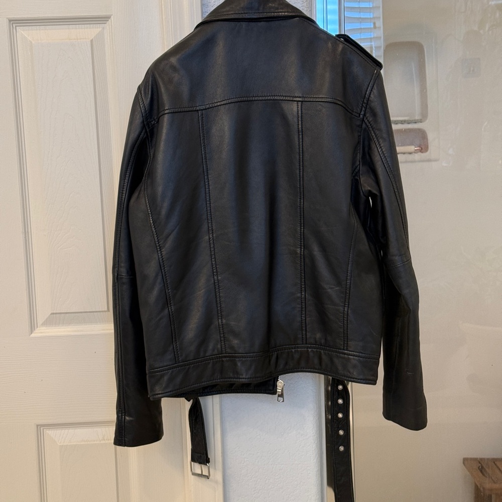 Men's Black Leather Jacket - Picture 6 of 13